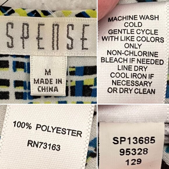 Spense Sleeveless Ruffle Blouse Womens Sz M LIghtweight in Abstract Print - Picture 5 of 8